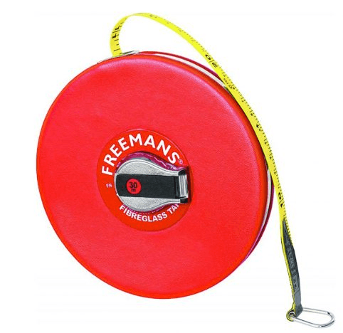 30m FIBREGLASS LEATHERETTE+ Measuring Tape
